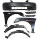 Front Bumper Cover Kit For 2001-2003 Honda Civic Coupe Sedan With Fender Liner