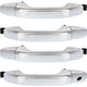 Exterior Door Handle Set of 4 For 14-18 Chevrolet Silverado 1500 Chrome Plastic