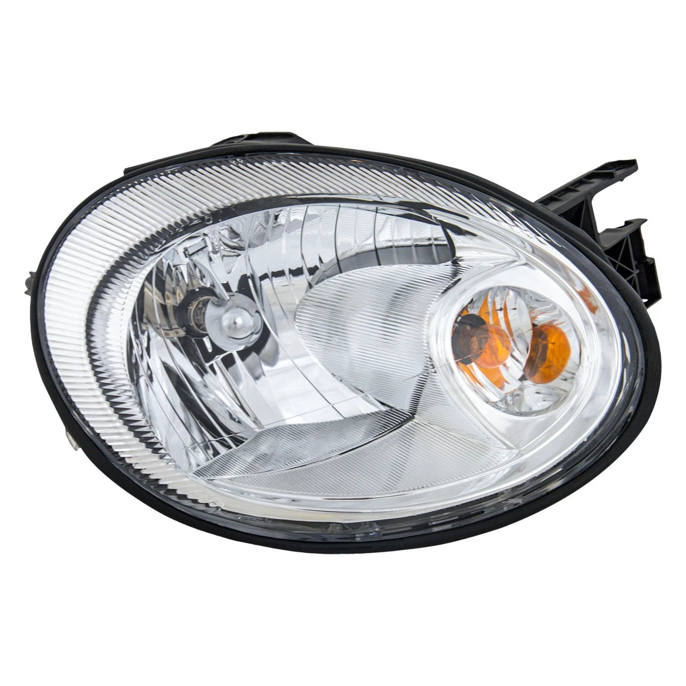 Halogen Headlight Set with Chrome Bezel Left and Right For 2003-2005 Dodge Neon