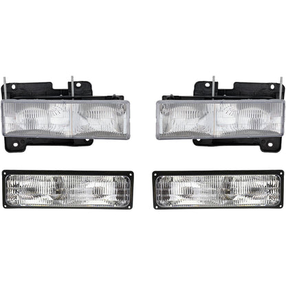 Headlight Kit For 1994-1999 GMC C1500 Suburban Driver and Passenger Side