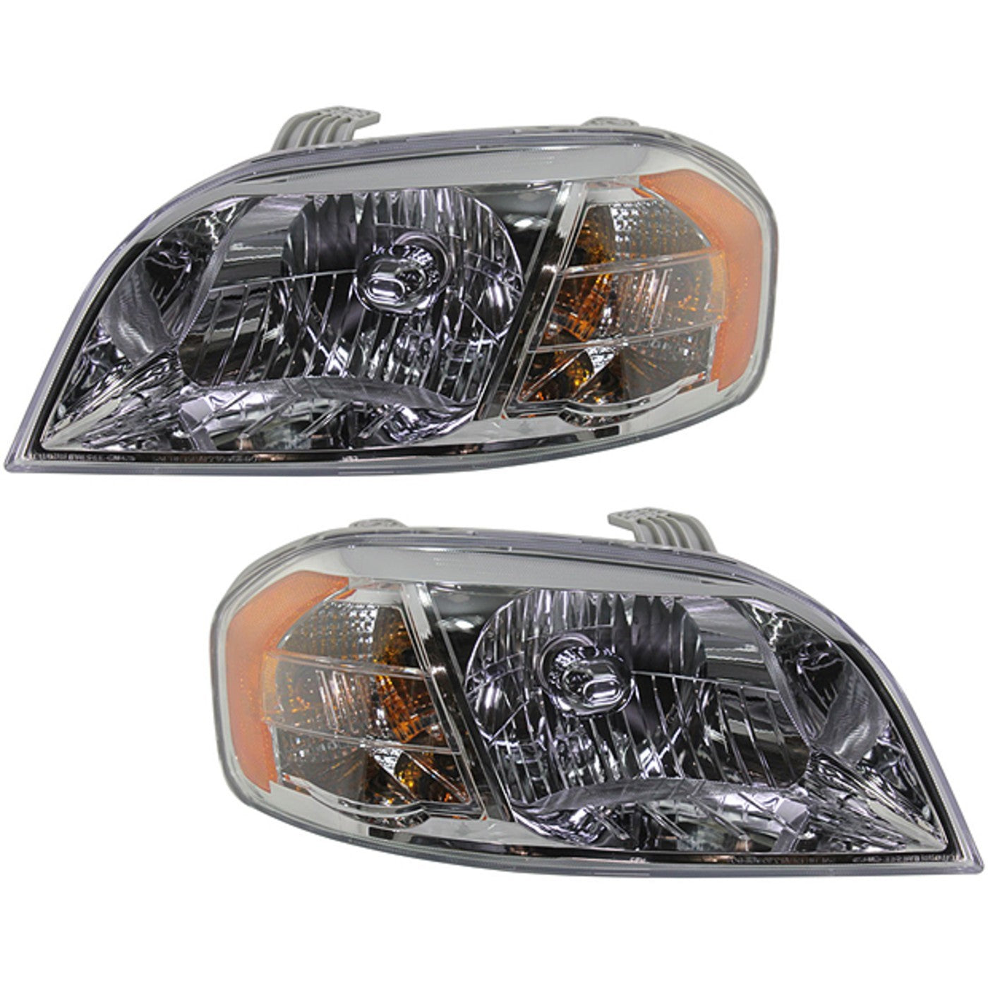 Headlights Headlamps Left and Right Pair Set For Chevy Aveo Brand Sedan