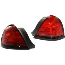 Tail Light Set For 99-11 Ford Crown Victoria 2 Bulb Type Black Trim Brakelights