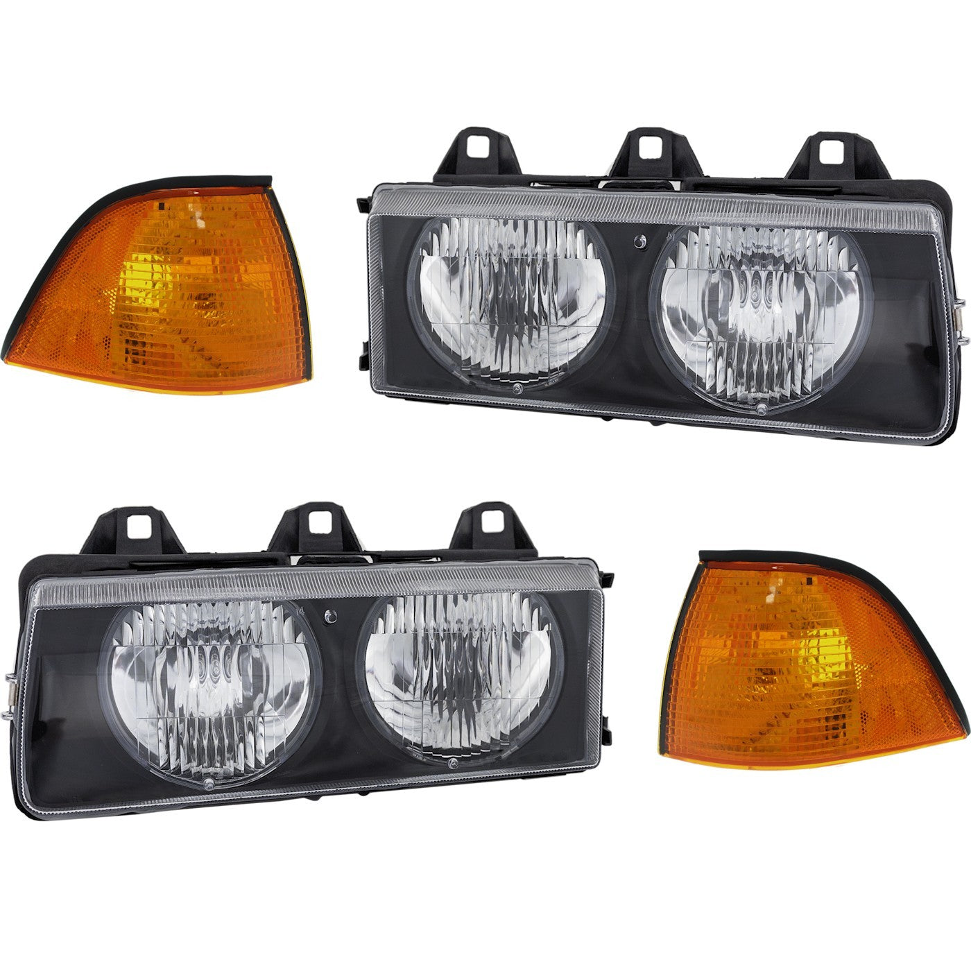 Headlight Kit For 96-98 BMW 328i 92-95 325is Left and Right 4Pc
