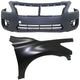 Bumper Kit For 2013-2015 Nissan Altima Sedan Front CAPA Certified Part 2Pc