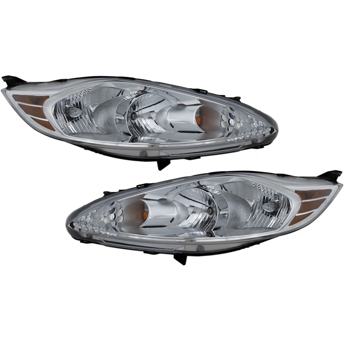LH & RH Headlights For Ford Fiesta 2011-2013 Halogen w/ Bulbs CAPA S SE SEL SES
