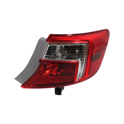 Halogen Tail Light Set For 2012-2014 Toyota Camry Outer Clear/Red w/ Bulbs 2Pcs