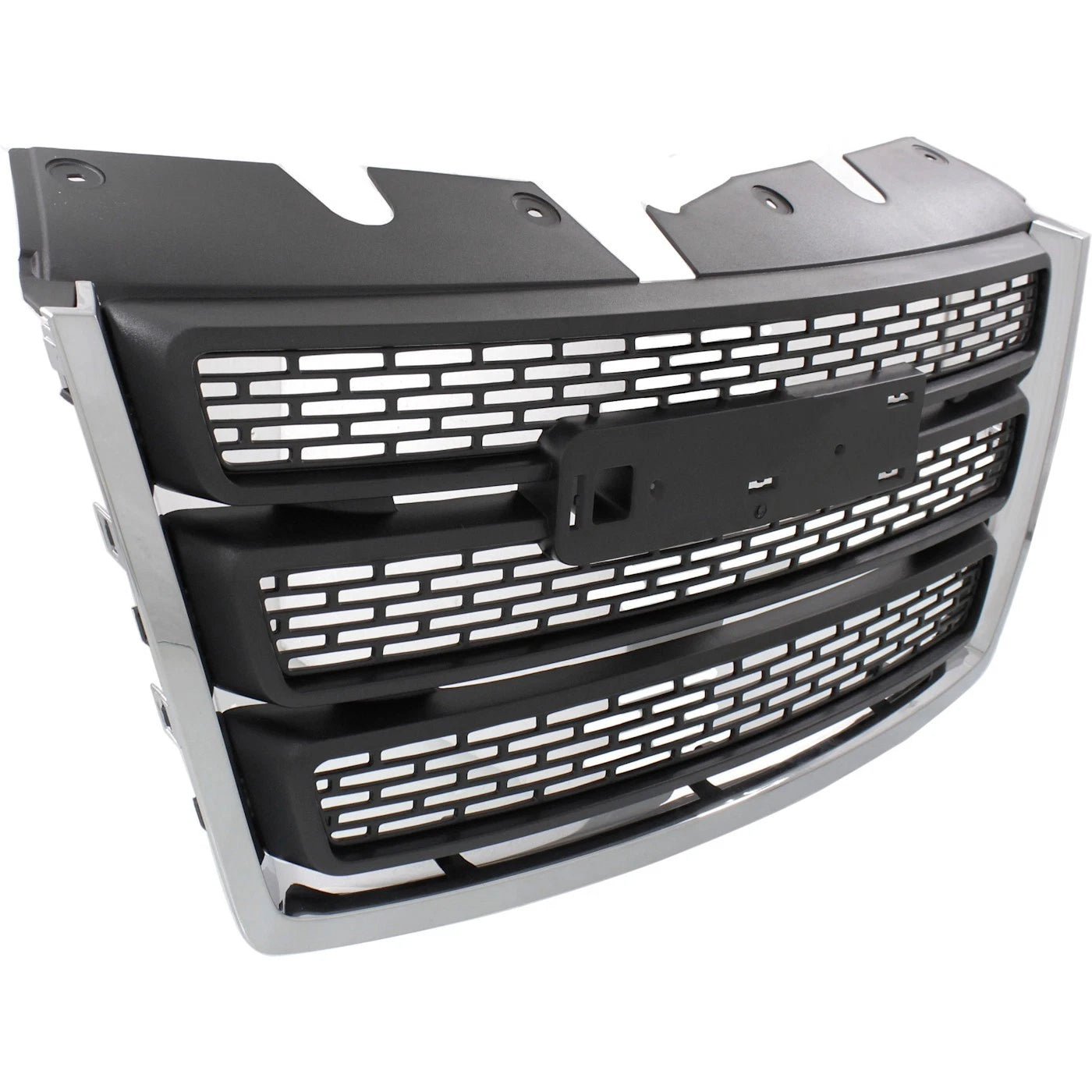 Grille Assembly For 10-15 GMC Terrain Black Shell and Insert With Chrome Molding