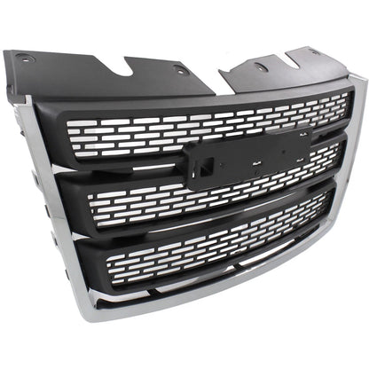 Grille Assembly For 10-15 GMC Terrain Black Shell and Insert With Chrome Molding