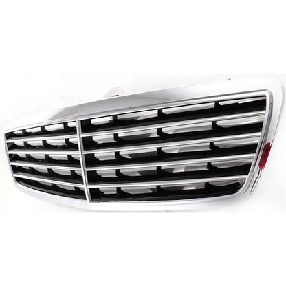 Grille For 2000-2003 Mercedes Benz E320 2003 E500 Chrome Shell w/ Black Insert