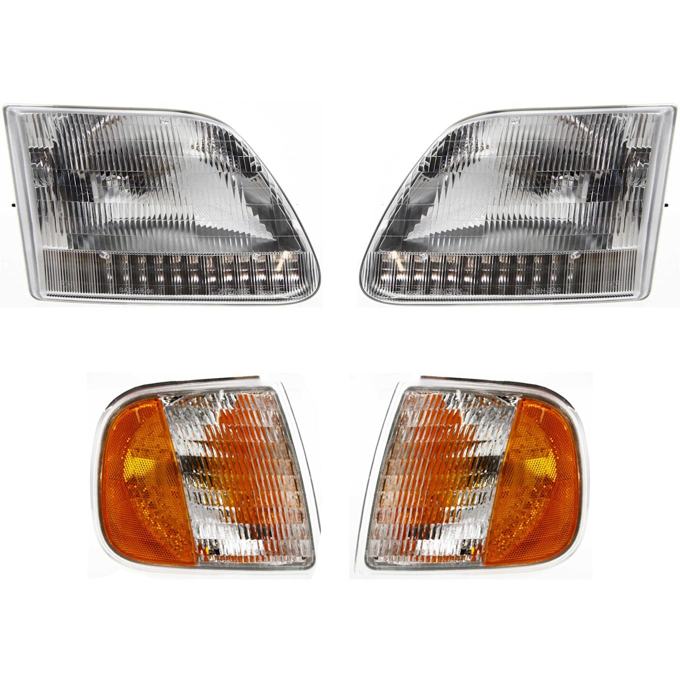 Headlights with Corner Light Set For 1997-2003 Ford F-150 97-02 Expedition 4-pcs