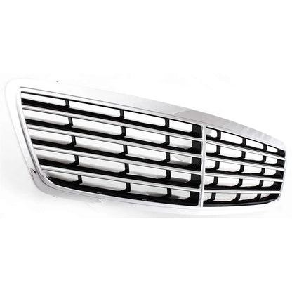 Grille For 2000-2003 Mercedes Benz E320 2003 E500 Chrome Shell w/ Black Insert