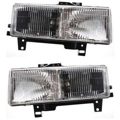 Halogen Headlight Set For 1996-2002 Chevrolet Express 3500 w/ Bulb(s) Pair