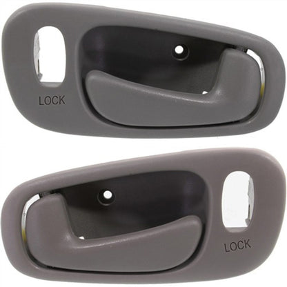 Inside Door Handle Light Gray Front Pair Set for Toyota Corolla Chevy Prizm NEW