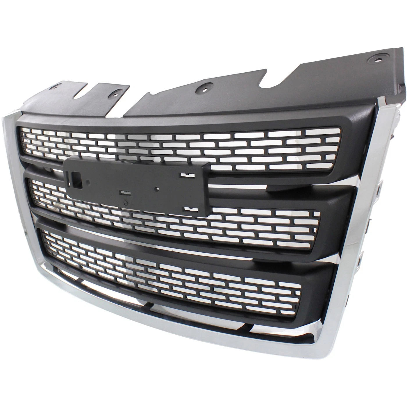 Grille Assembly For 10-15 GMC Terrain Black Shell and Insert With Chrome Molding