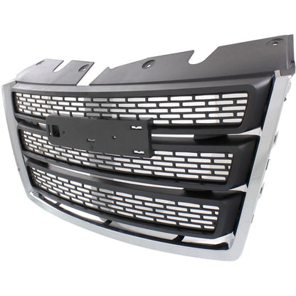 Grille Assembly For 10-15 GMC Terrain Black Shell and Insert With Chrome Molding