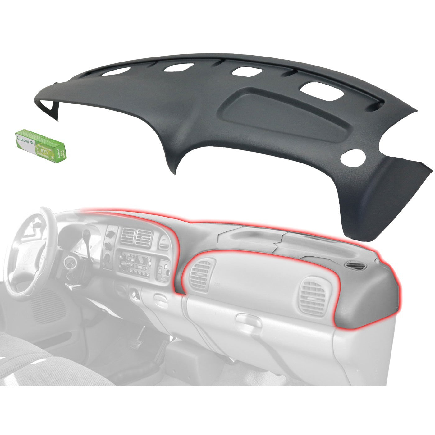 Dash Cover For 1998-2001 Dodge Ram 1500 1998-2002 Ram 2500 ABS Thermoplastic
