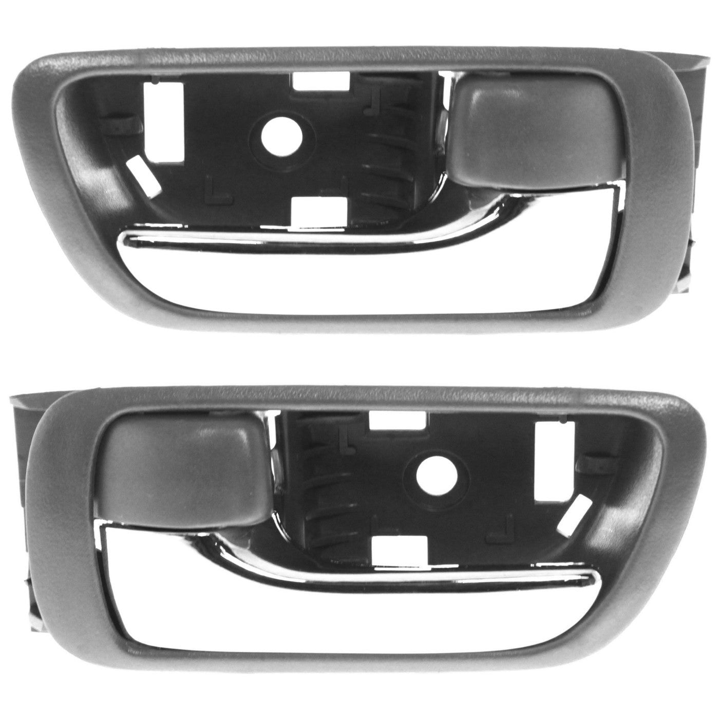 Door Handle Inside Gray Chrome Left & Right Pair Set for 02-06 Toyota Camry