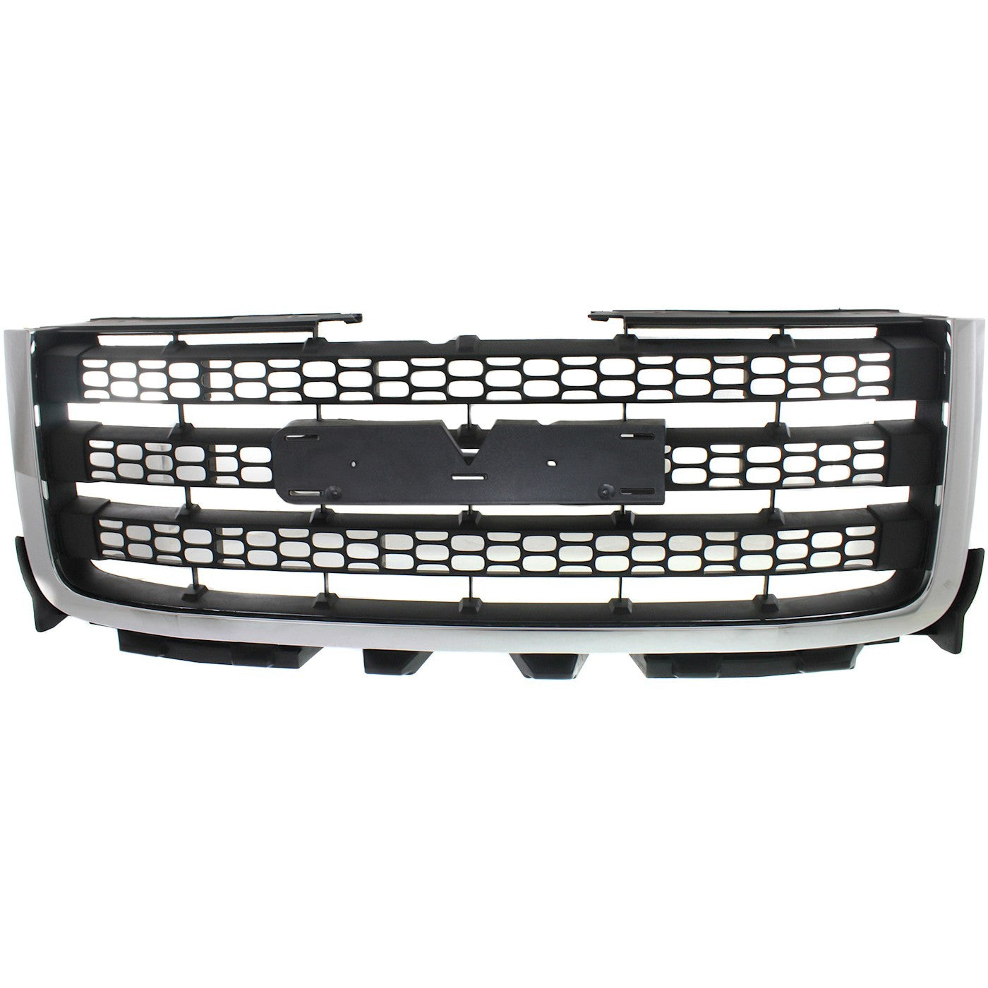 Grille Chrome with Textured Black For 2011-14 GMC Sierra 2500 HD Sierra 3500 HD