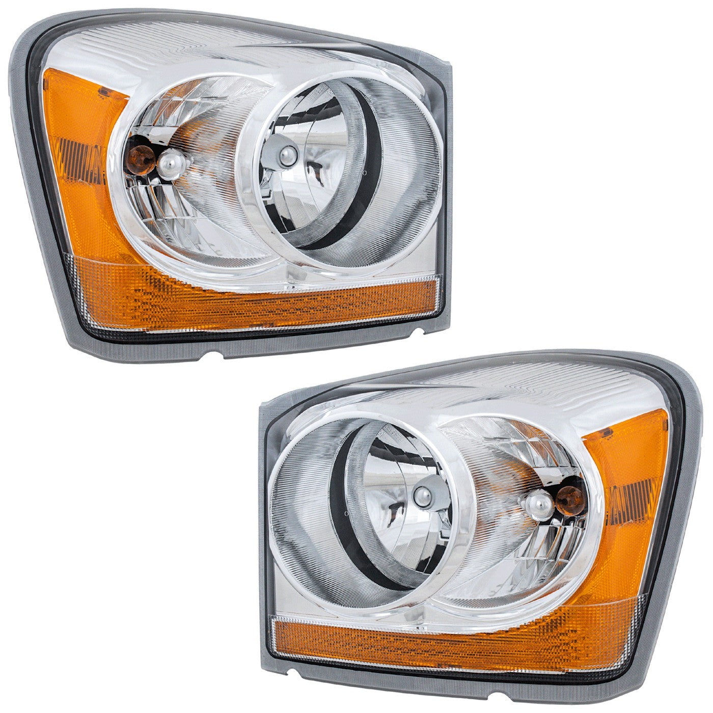Headlight Set For 2004-05 Dodge Durango Halogen With Bulbs 55077720AD 55077721AD