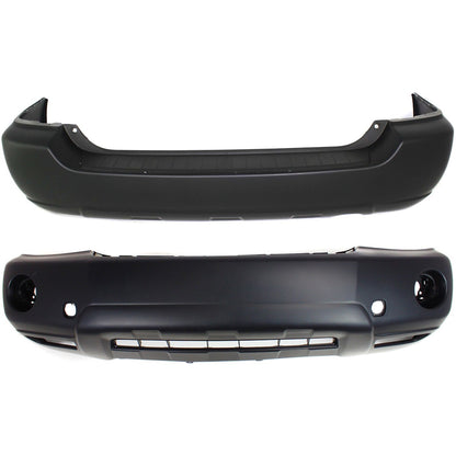 Front & Rear Bumper Cover Set For 2004-2007 Toyota Highlander Primed Plastic