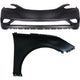 Front Bumper Cover Kit Includes Right Side Fender For 2011-2013 Hyundai Sonata