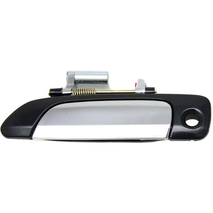 Door Handle Set For 2001-2005 Honda Civic Chrome Lever Black Housing Outer 4Pc