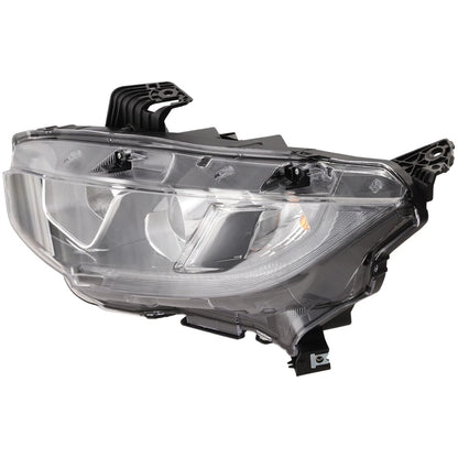 Left Headlight For Honda Civic 2016-2020 Hatchback Sedan Coupe Halogen w/ Bulb