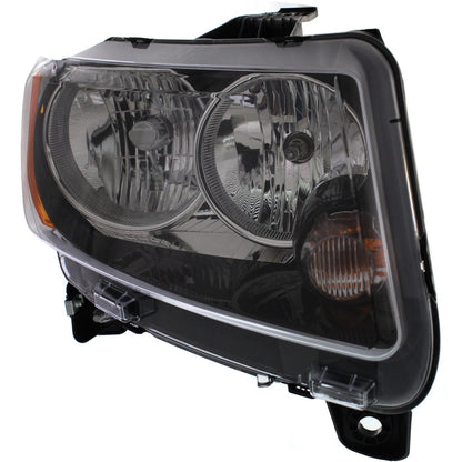 Driver and Passenger Side Headlights For Jeep Compass 2013-2017 Halogen w/ Bulbs