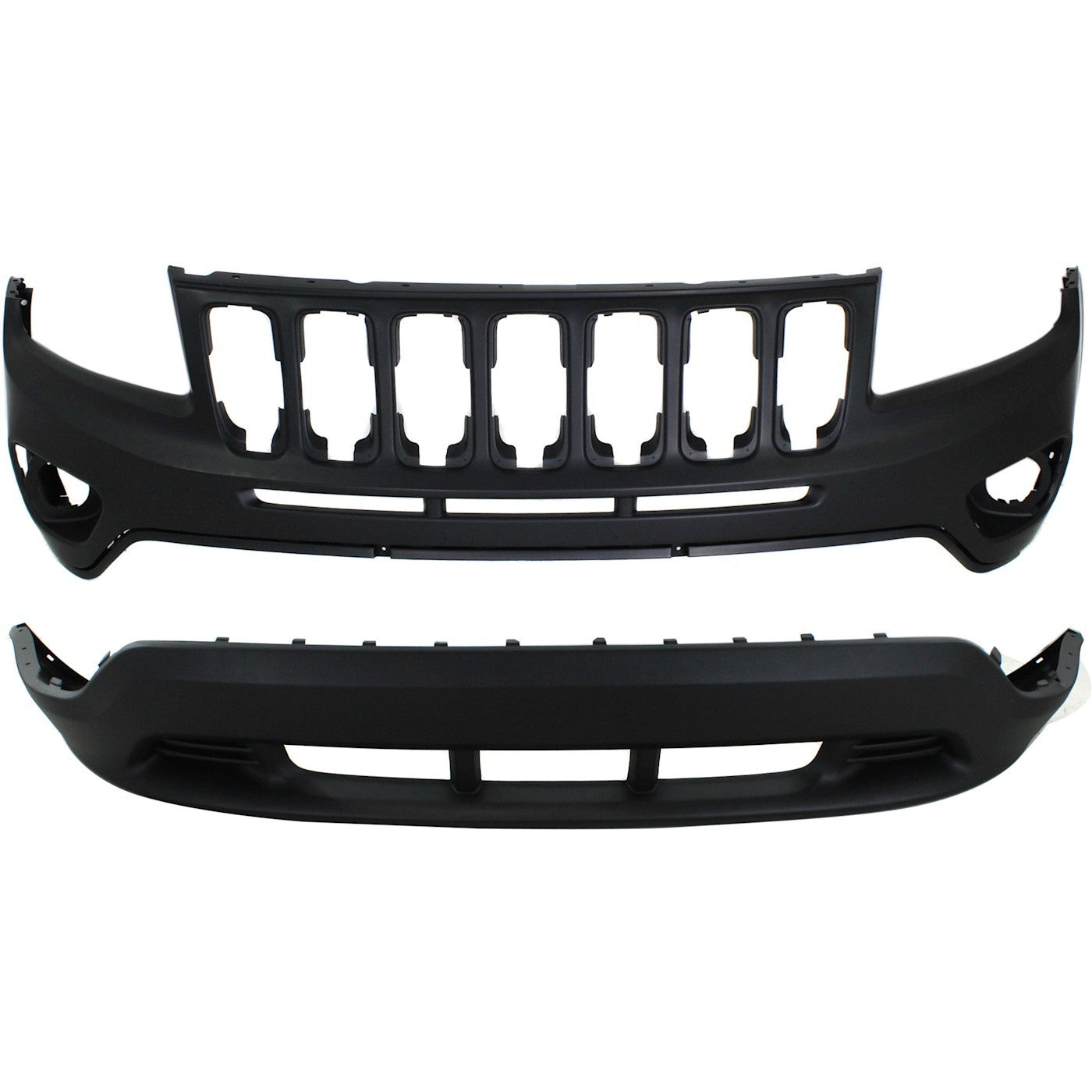 Bumper Covers Fascias Set of 2 For 2011-17 Jeep Compass MK Platform Front Upper