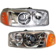 LH & RH Headlights For GMC Sierra 1500 2001-2006 Halogen with Bulbs C3 & Denali