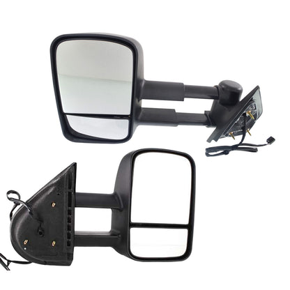 Tow Towing Mirror Power Heated Textured Black Pair Set of 2 For GM Pickup SUV