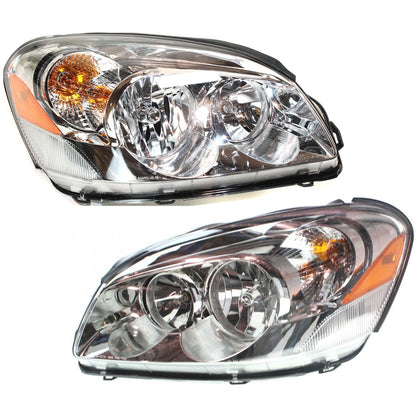Driver and Passenger Side Headlight For Buick Lucerne 2006-2008 Halogen w/ Bulbs