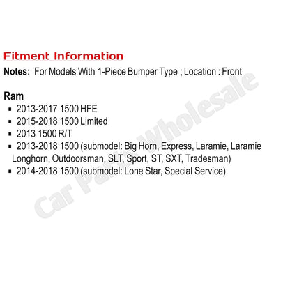 Front Bumper Absorber For 2013-2018 Ram 1500 CH1070834 68145441AC