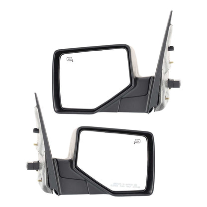 Mirror Set Of 2 For 2006-2010 Ford Explorer Heated With Puddle Light Black