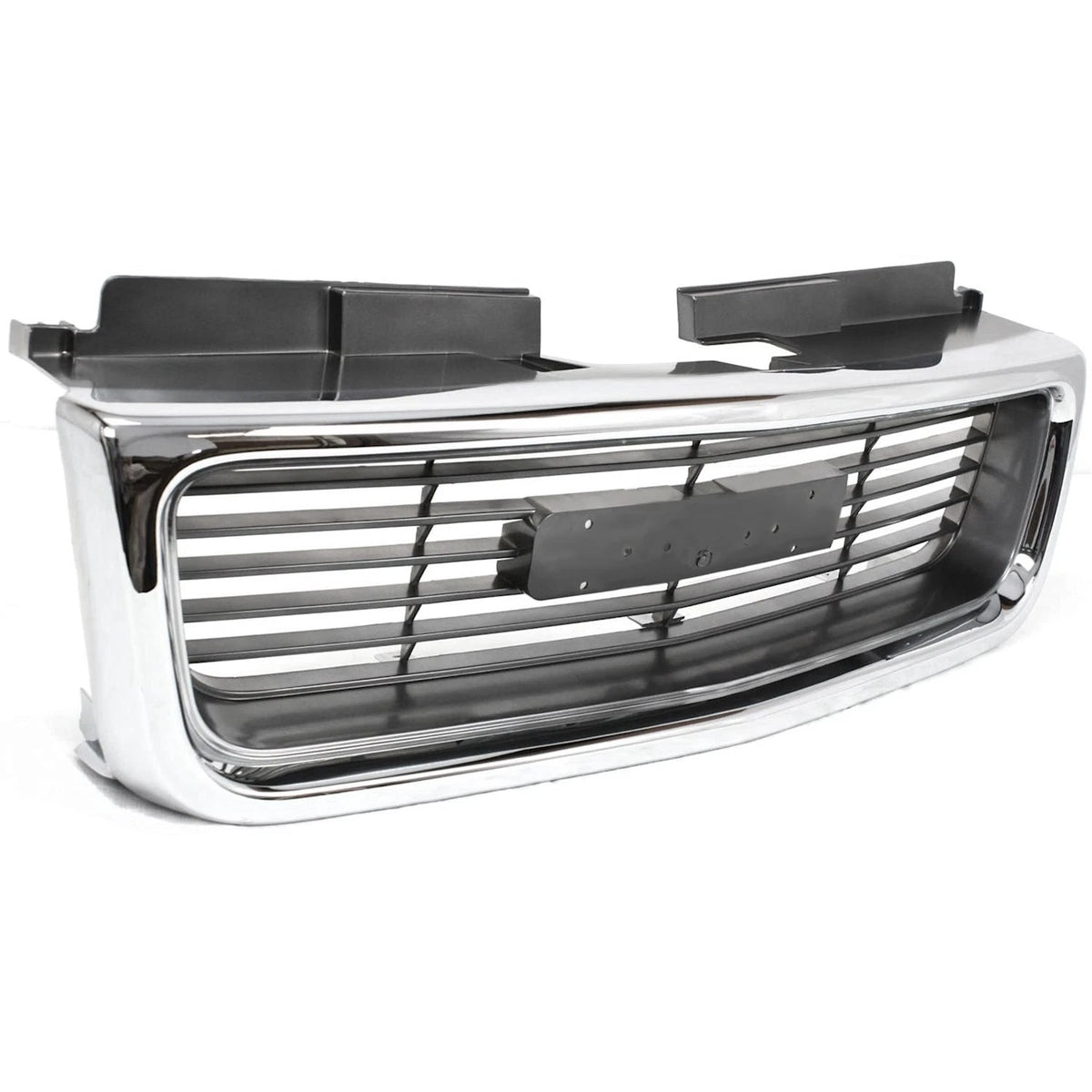 Grille For 98-2004 GMC Sonoma 98-2001 Jimmy Chrome Shell w/ Gray Insert Plastic