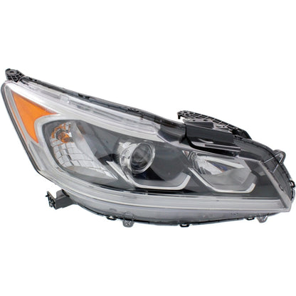 Left & Right Headlight For Honda Accord 2016-2017 EX EX-L Sedan Halogen LED DRL