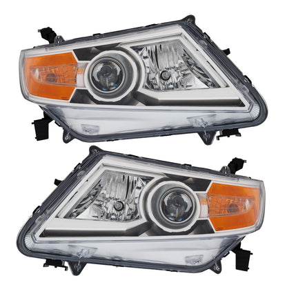 Driver and Passenger Side Headlights For Honda Odyssey 2011-2013 Halogen w Bulbs