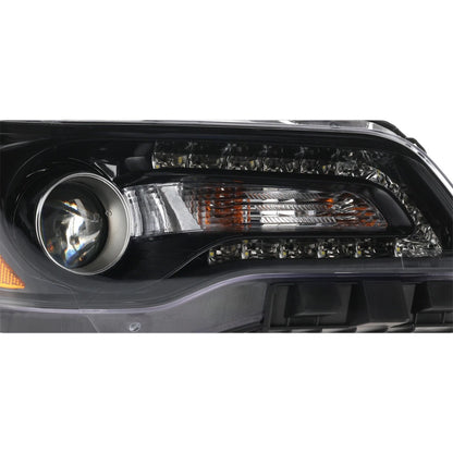 Headlight For 2012 2013 2014 Chrysler 300 Right Black Bezel With Bulb
