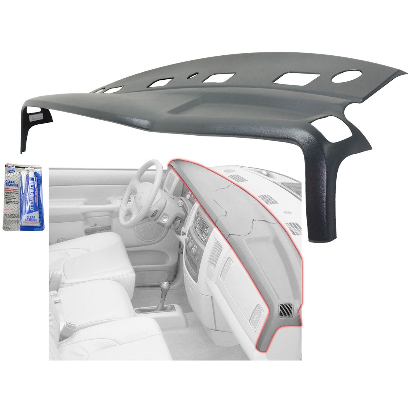 Dash Cover For 2002-2005 Dodge Ram 1500 2500 3500 Presidio Gray Molded 99915163