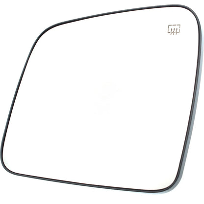 Mirror Glass For 2011-2022 Jeep Grand Cherokee Heated Flat Left - backing plate