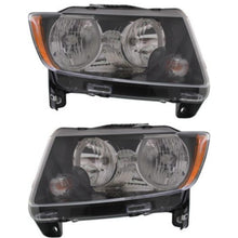 Driver and Passenger Side Headlights For Jeep Compass 2013-2017 Halogen w/ Bulbs