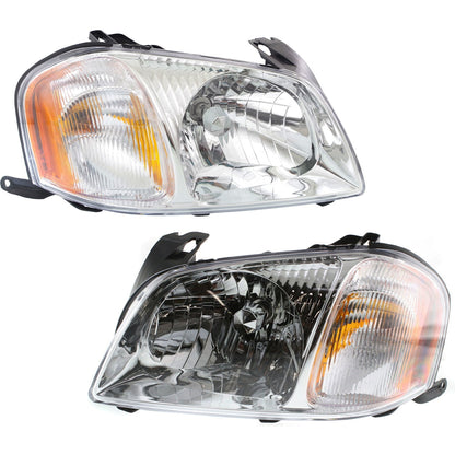 Headlight Set For 2001-2004 Mazda Tribute Left and Right With Bulb 2Pc