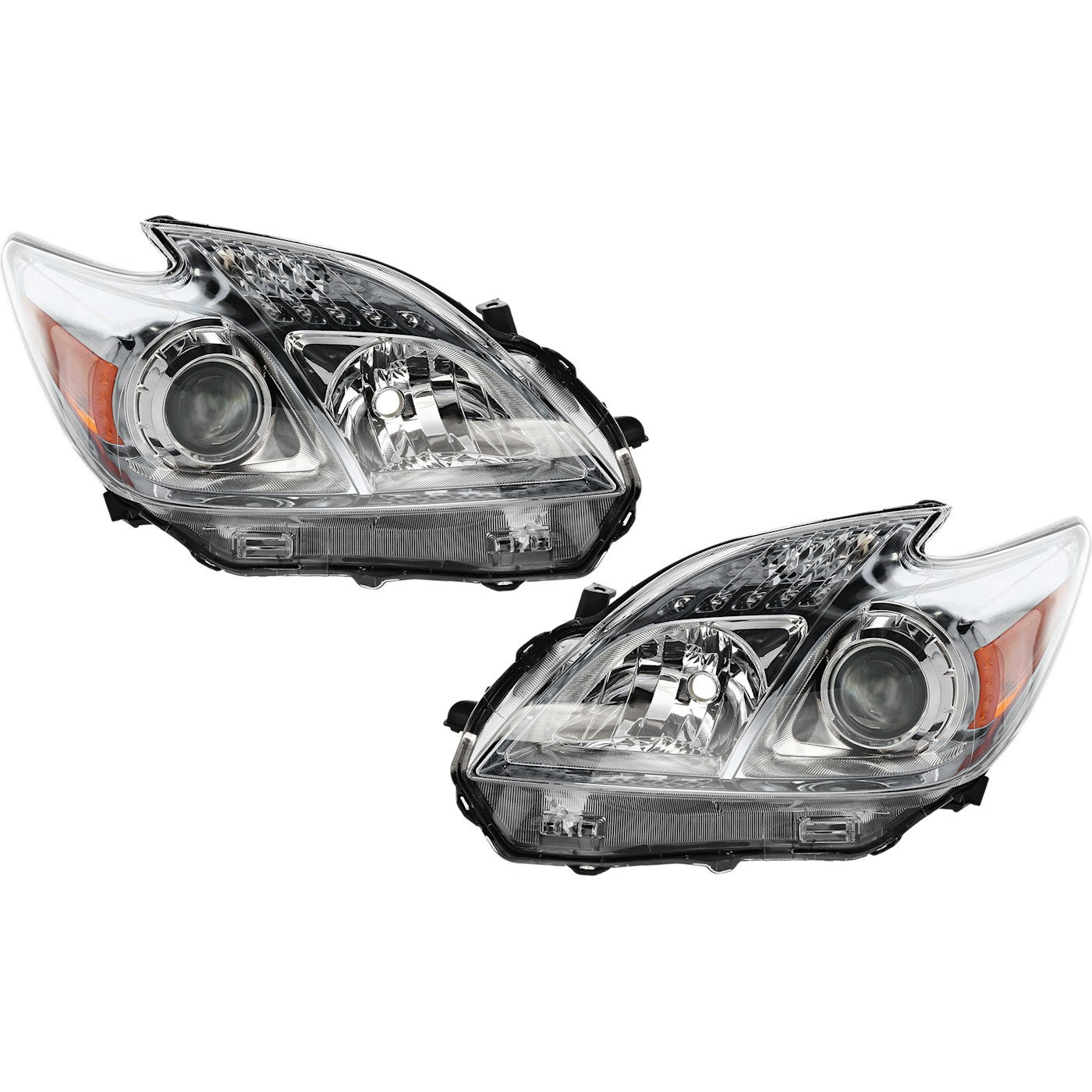 Headlight Headlamp LH Left & RH Right Pair Set for 10-11 Toyota Prius