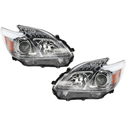 Headlight Headlamp LH Left & RH Right Pair Set for 10-11 Toyota Prius