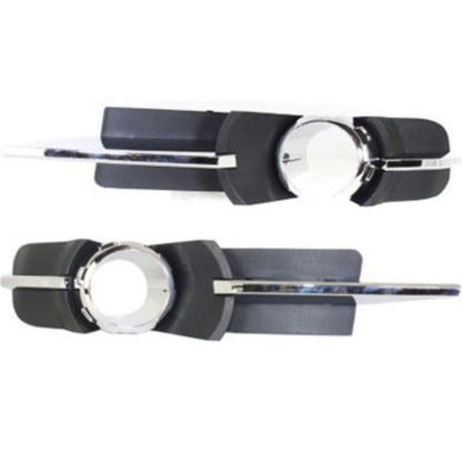 Fog Light Trim Set For 2008-2012 Chevy Malibu Left & Right Black and Chrome 2Pc