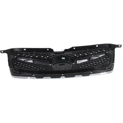Grille For 2010-2012 Subaru Legacy Chrome Shell w/ Black Insert Plastic