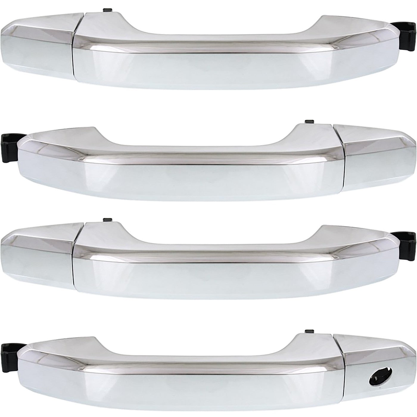 Exterior Door Handle Set of 4 For 14-18 Chevrolet Silverado 1500 Chrome Plastic