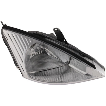Driver and Passenger Side Headlights For Ford Focus 2000-2002 Halogen w/ Bulb/s