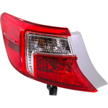 Halogen Tail Light Set For 2012-2014 Toyota Camry Outer Clear/Red w/ Bulbs 2Pcs
