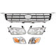 Headlight Kit For 2000-2001 Toyota Camry LH RH Halogen w/ Grille & Corner Lamps
